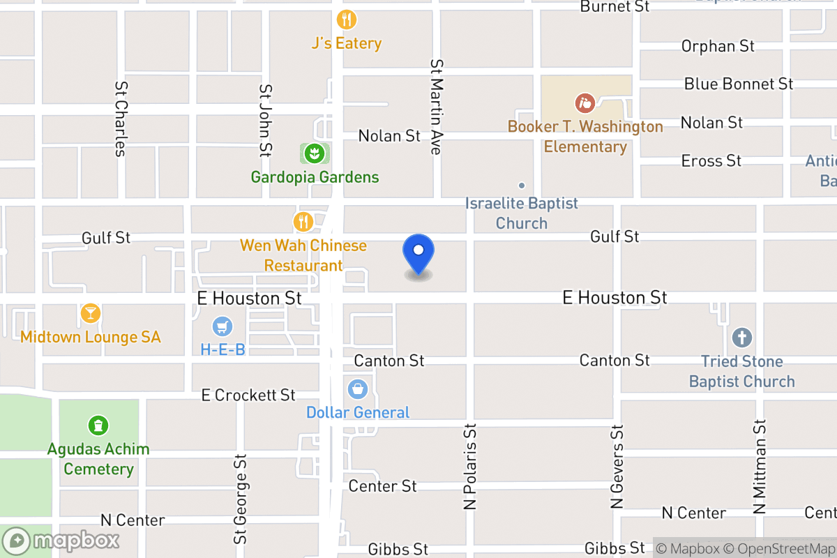 Map of 2233 E Houston St