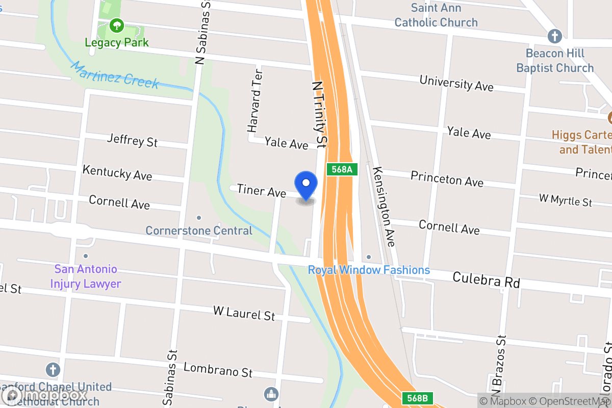 Map of 1723 N Trinity St