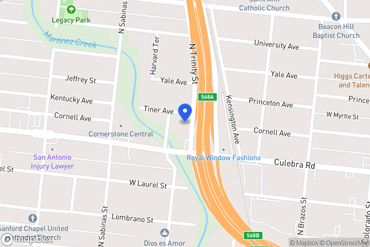 Map of 1719 N Trinity St