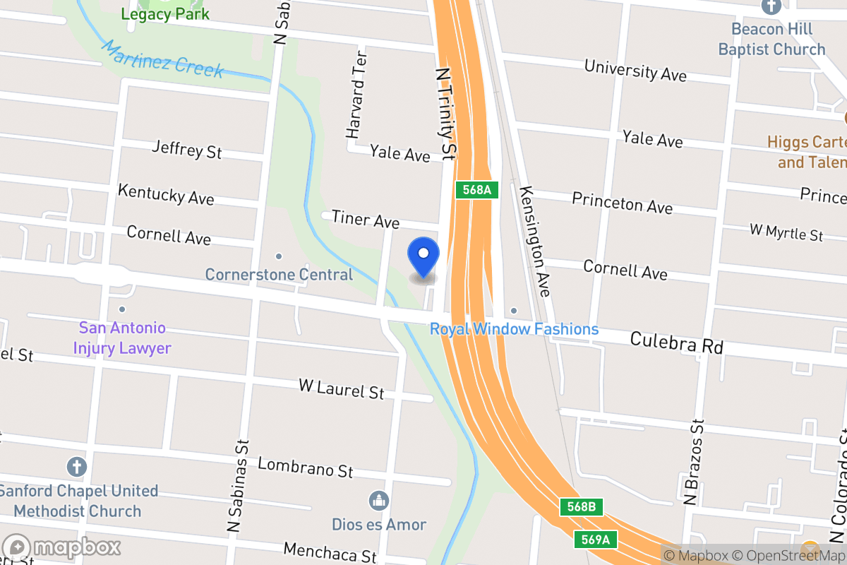Map of 1711 N Trinity St