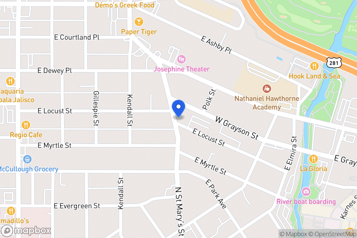 Map of 2102 N Saint Marys St