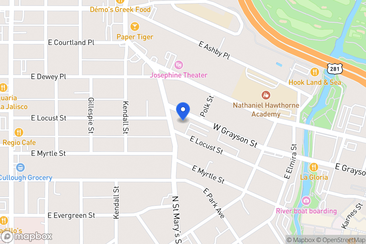 Map of 709 E Locust