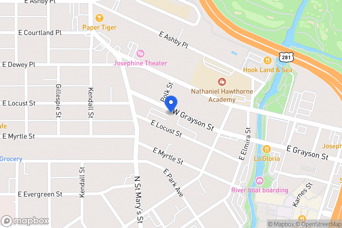 Map of 318 W Grayson St
