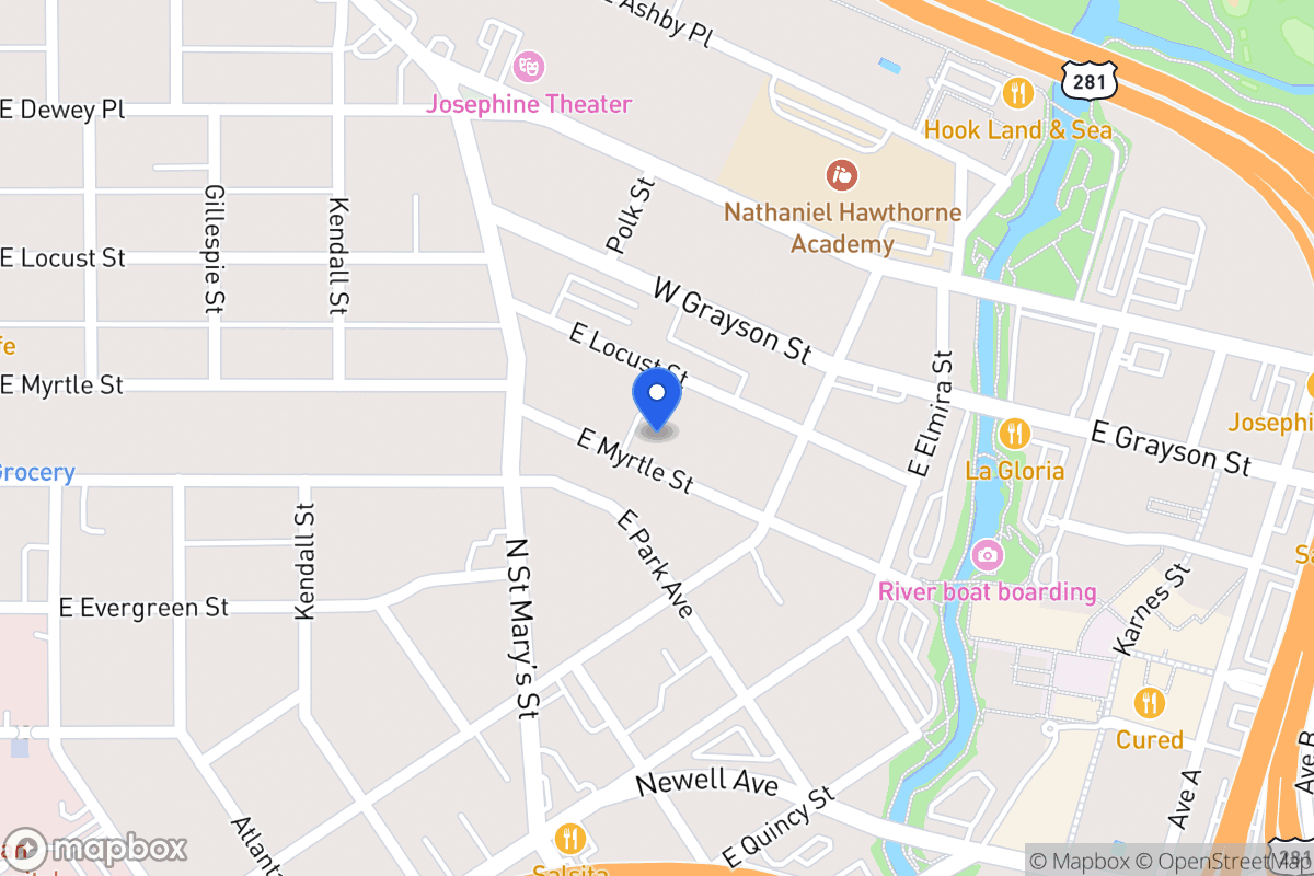 Map of 735 E Myrtle St