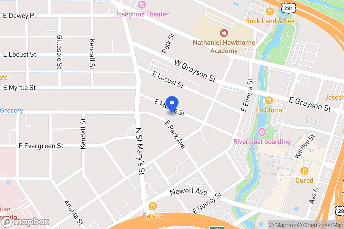 Map of 736 E Myrtle St
