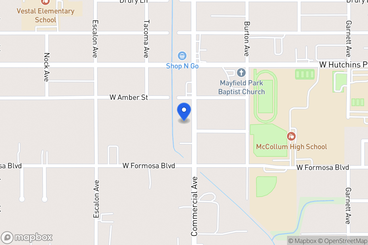 Map of 3319  Commercial Ave