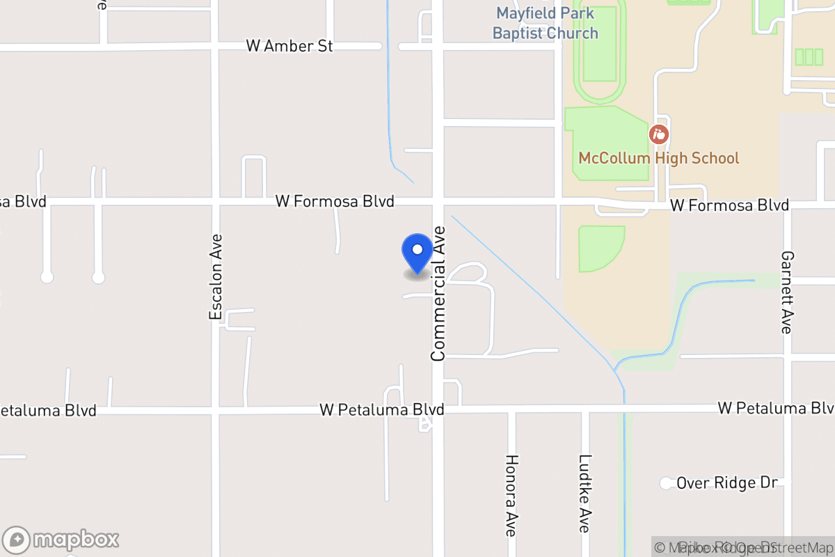Map of 3513  Commercial Ave