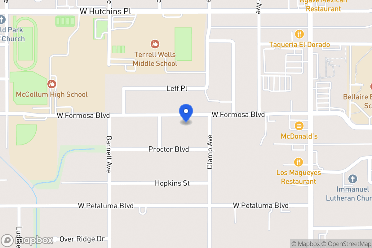 Map of 318 W Formosa Blvd