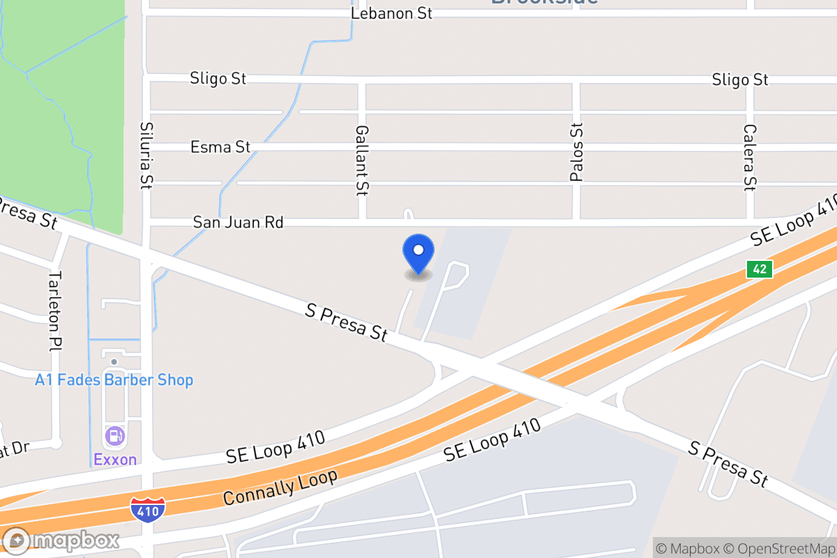 Map of 9450 S Presa St