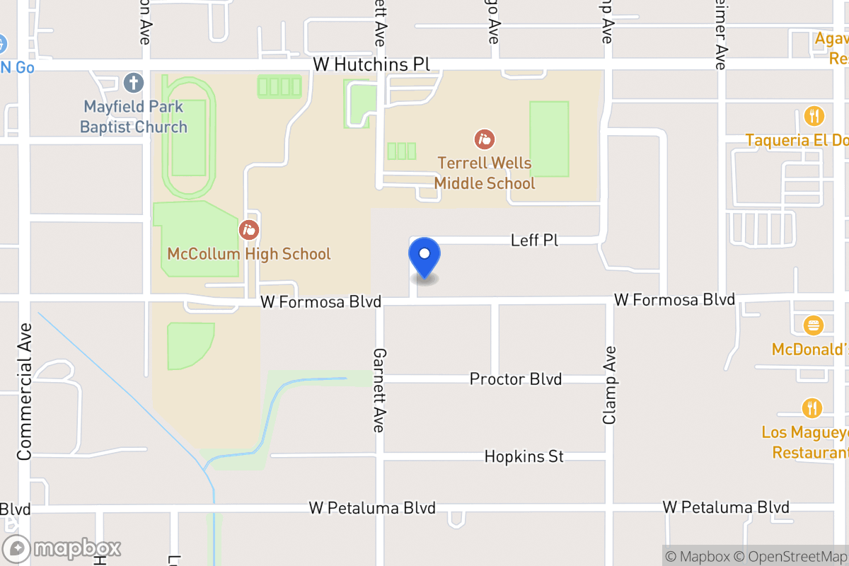 Map of 423 W Formosa Blvd