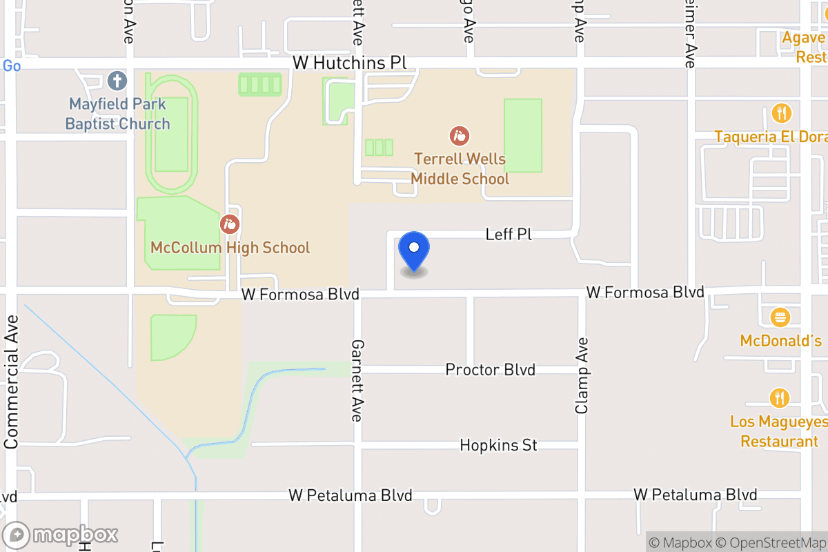 Map of 419 W Formosa Blvd