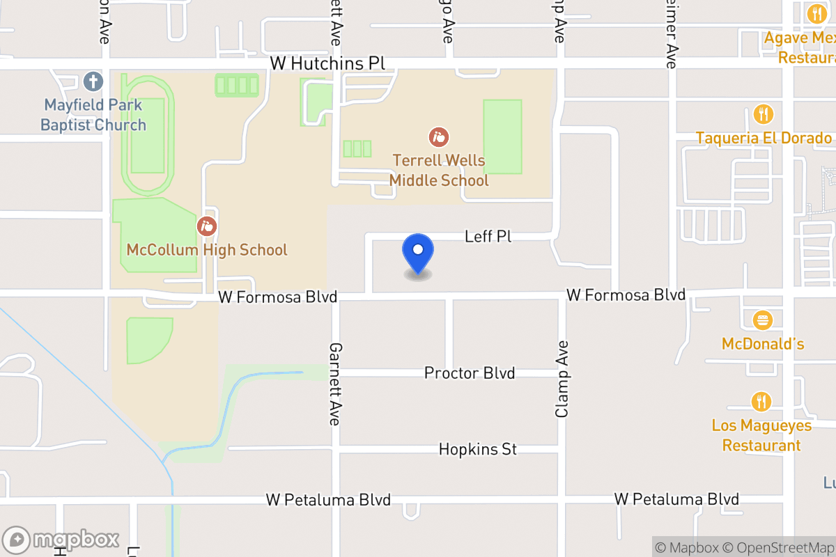 Map of 411 W Formosa Blvd