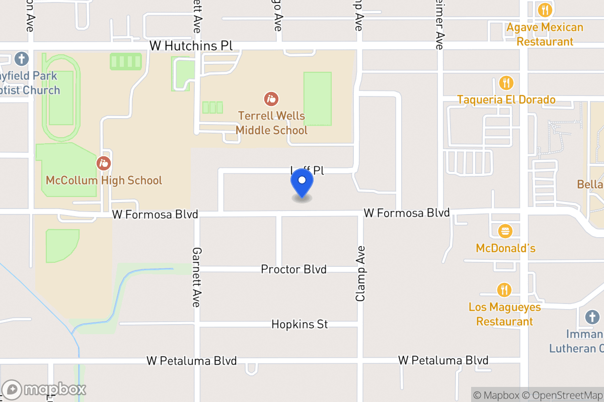 Map of 327 W Formosa Blvd