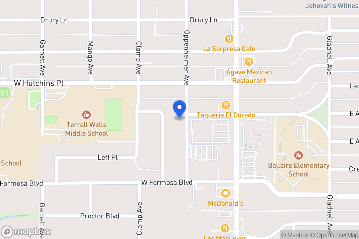 Map of 8123  Oppenheimer Ave