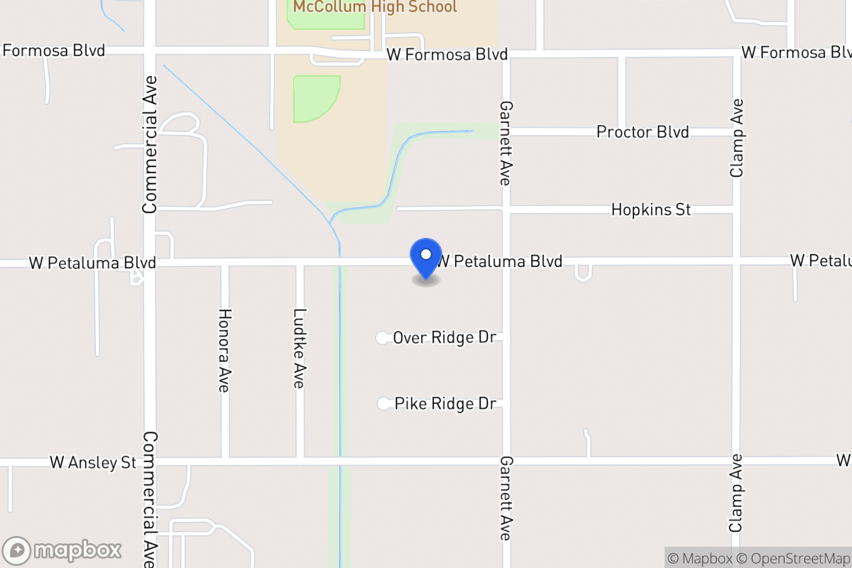 Map of 322 W Petaluma Blvd