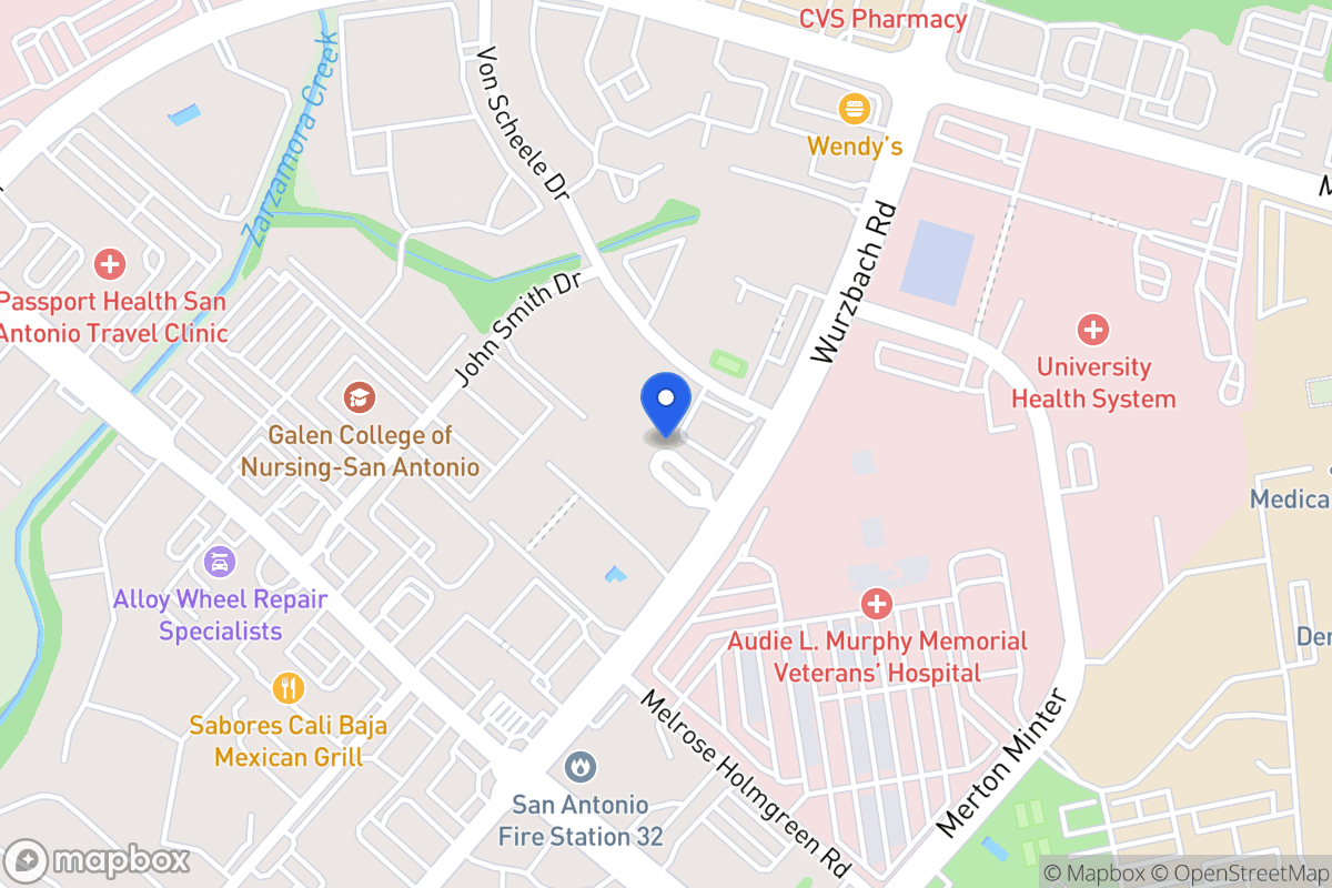 Map of 7485  Wurzbach Rd