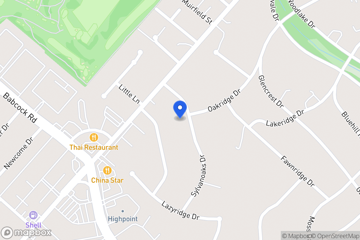 Map of 4122  Sylvanoaks Dr