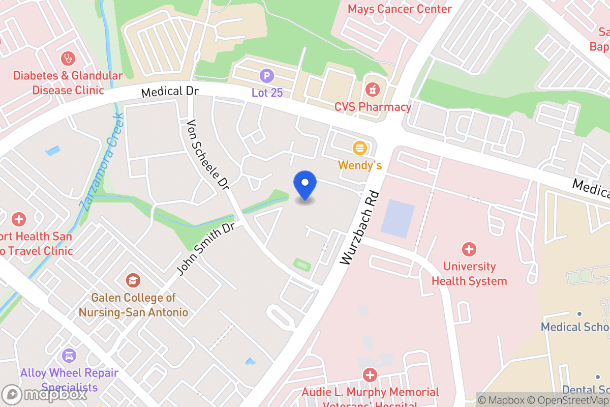 Map of 7701  Wurzbach Rd