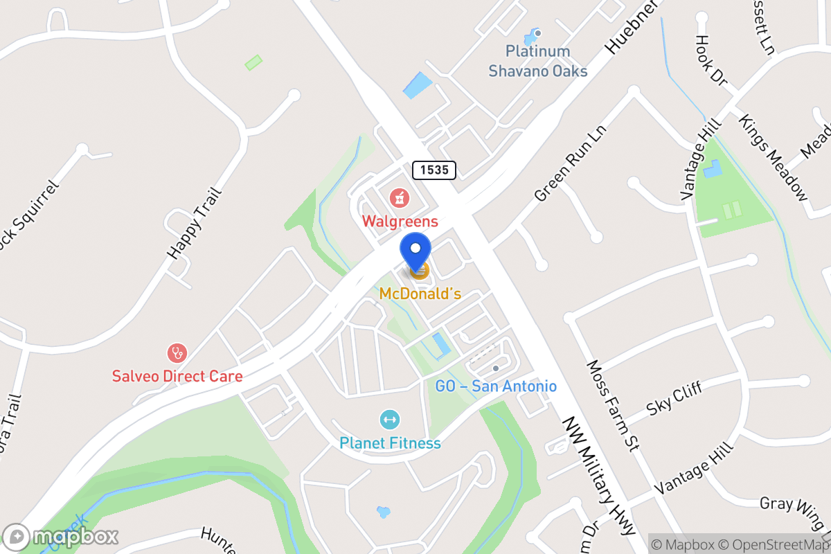 Map of 14630  Huebner Rd