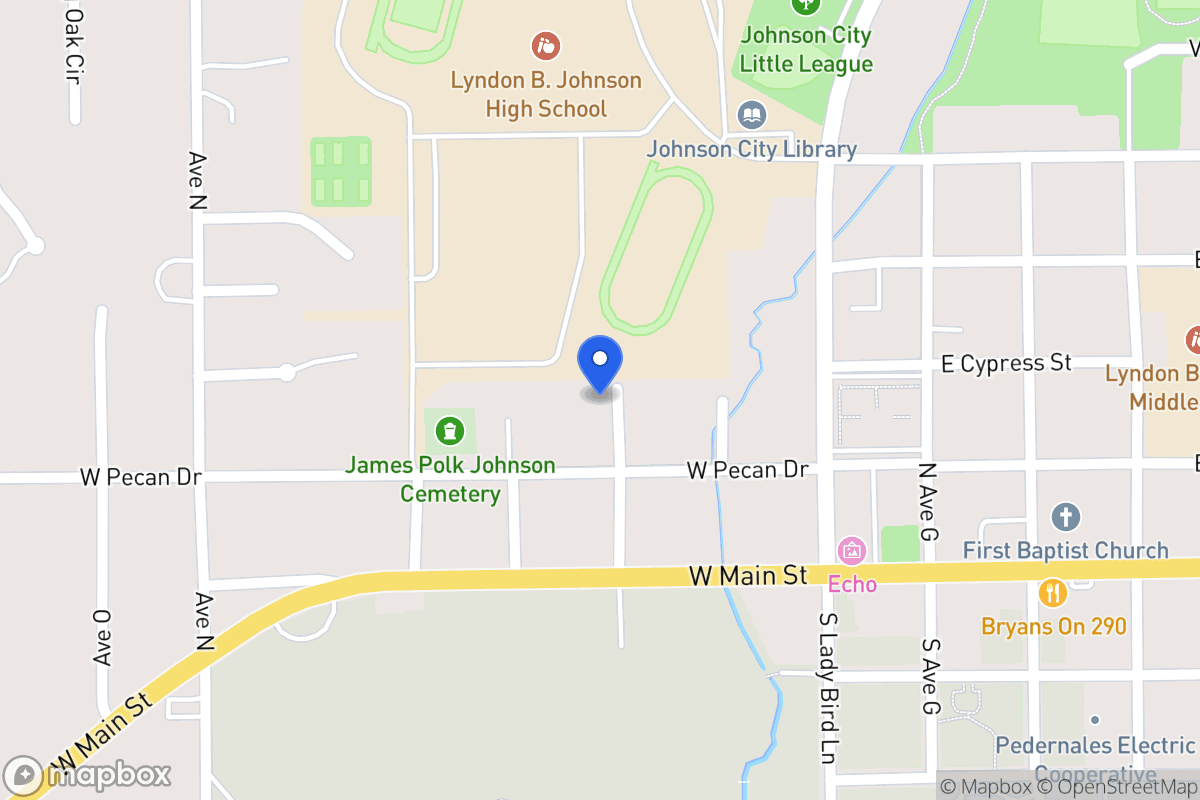 Map of 203 N Avenue J , Johnson City, Tx 78636, Johnson City