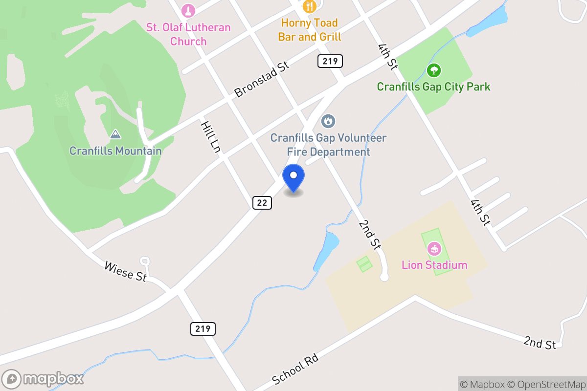 Map of 13585  Hwy 22 , Cranfills Gap,, Cranfills Gap