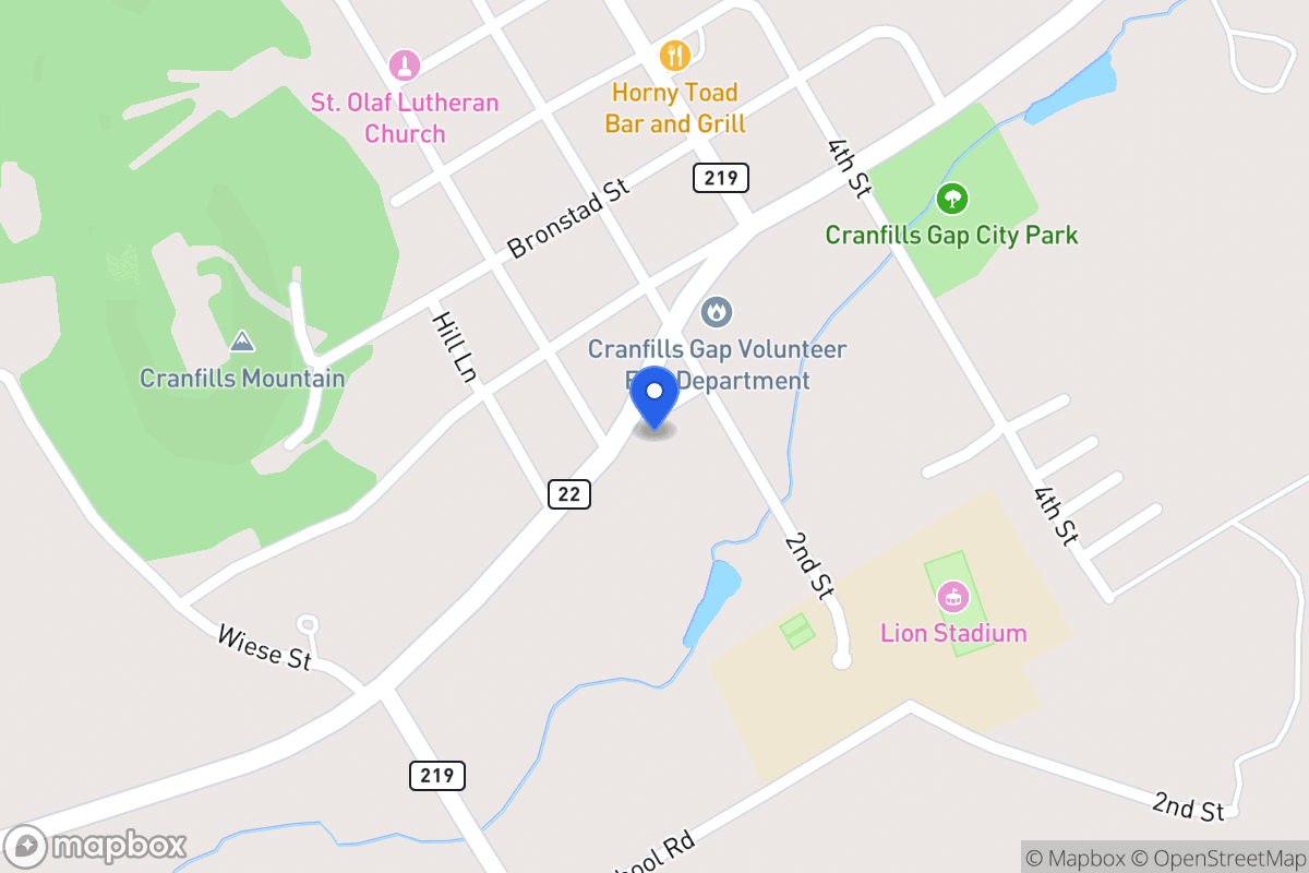 Map of 13581  Hwy 22 , Cranfills Gap,, Cranfills Gap