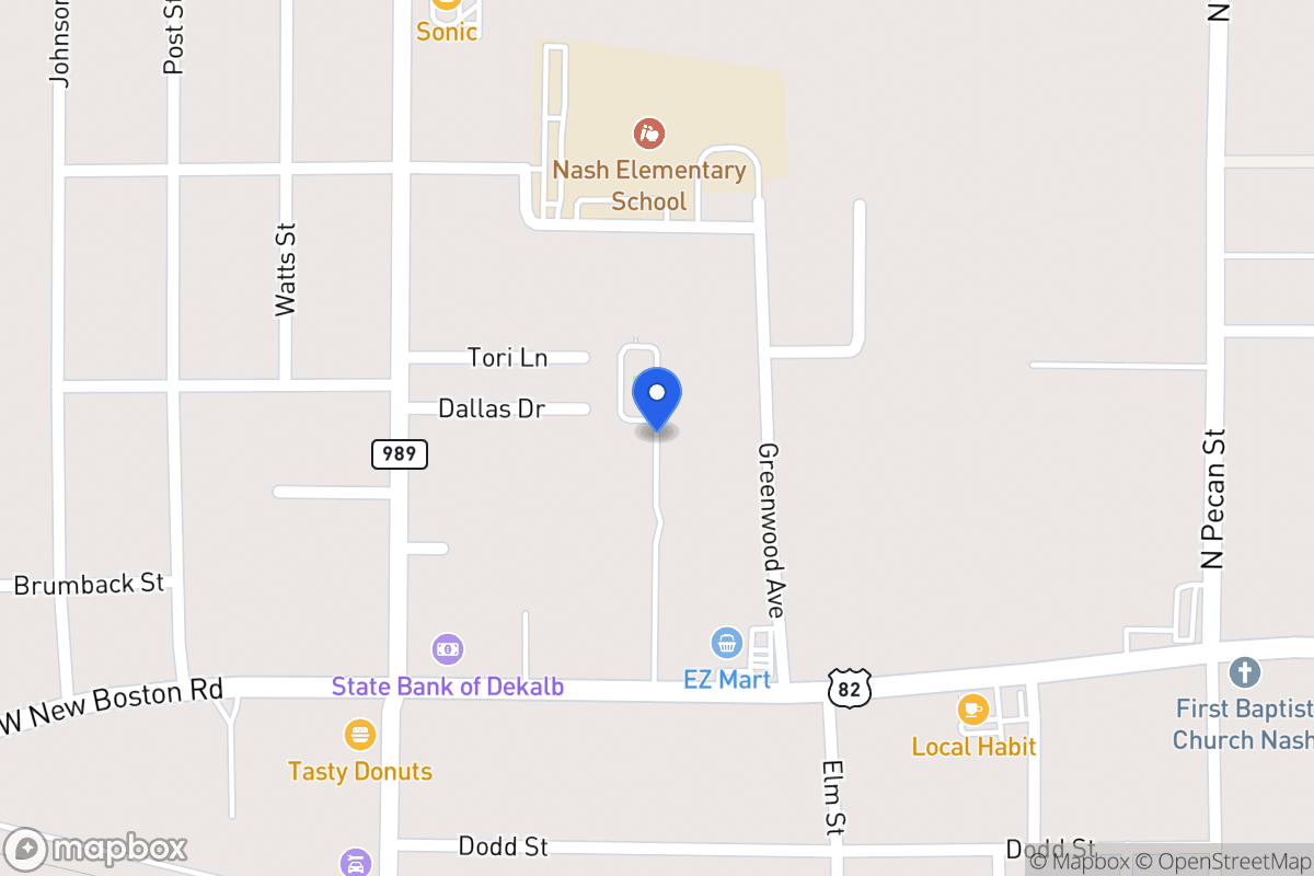 Map of 245 New Boston Rd E, Nash, Tx, Nash