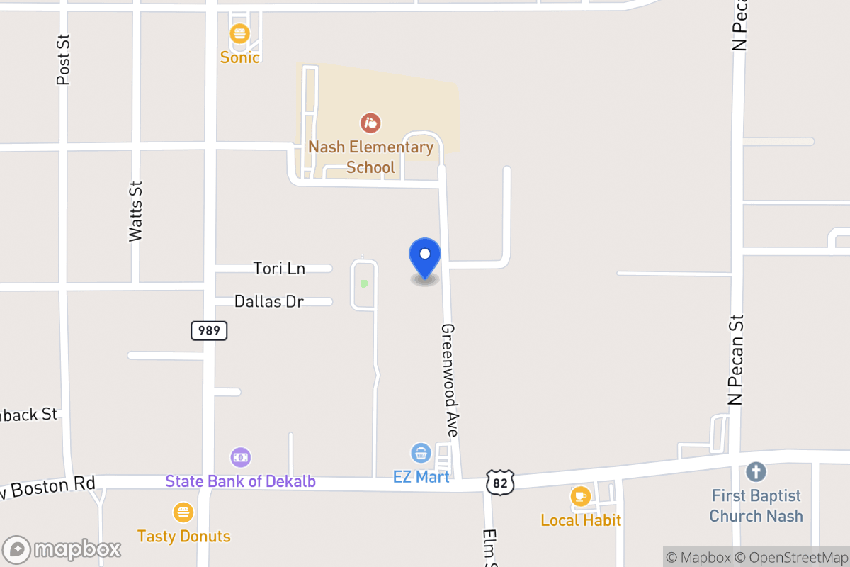 Map of 395 Greenwood Ave, Nash, Tx, Nash