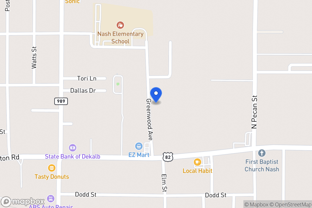 Map of 354 Greenwood Ave, Nash, Tx, Nash