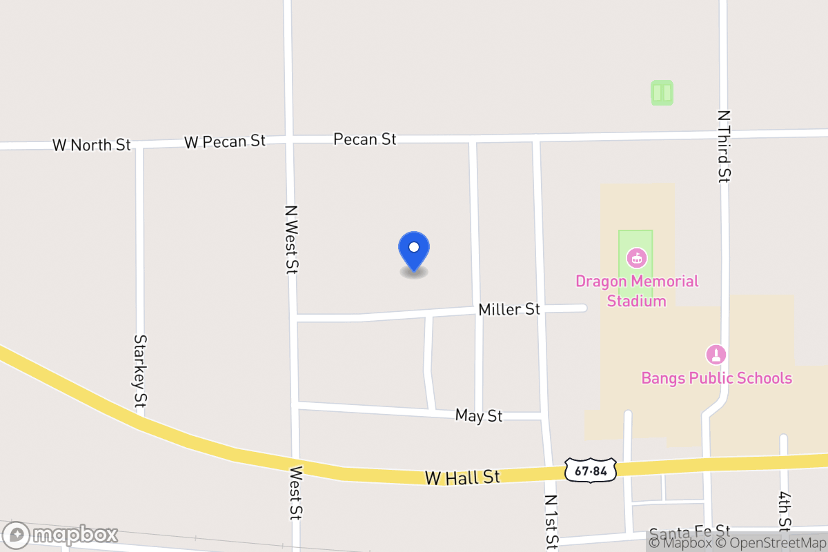 Map of 300 W Miller St, Bangs, Tx 76823, Bangs