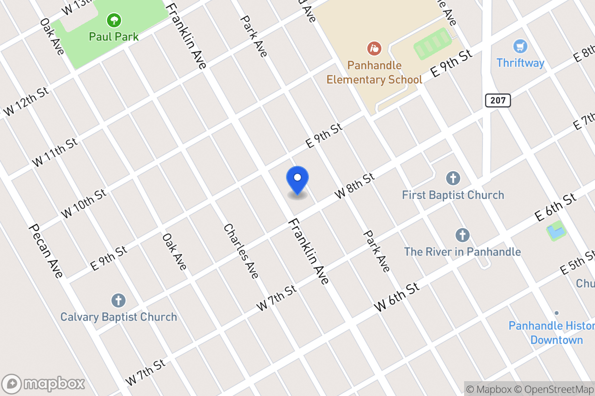 Map of 800  Franklin , Panhandle, Tx 79068, Panhandle