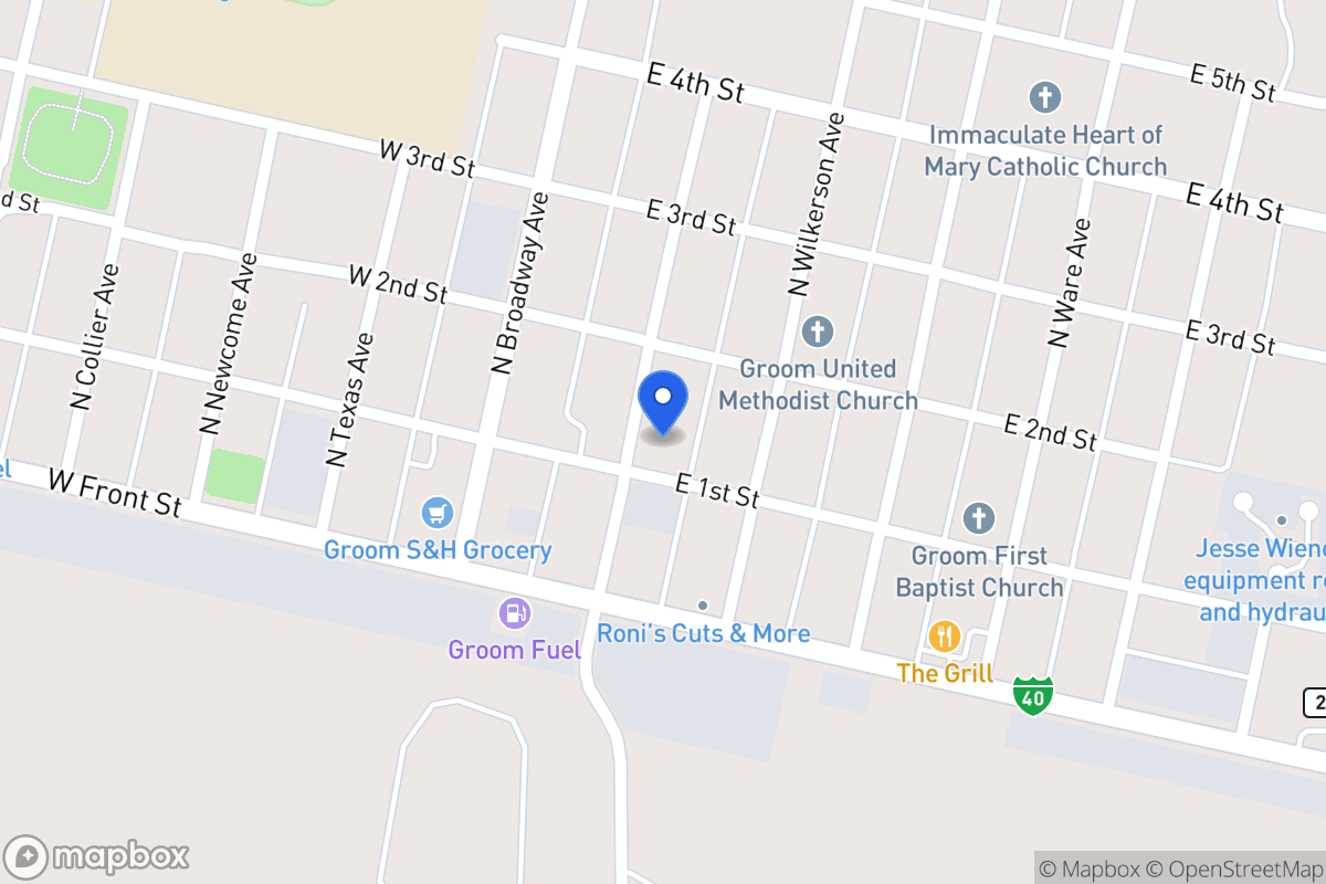 Map of 100  Choctaw , Groom, Tx 79039, Groom