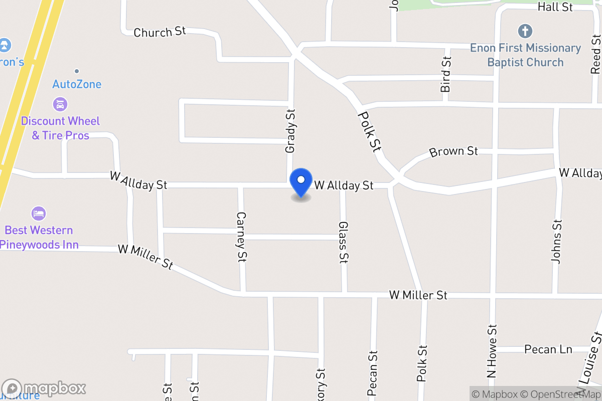 Map of 605 W Allday St , Atlanta, Tx 75551, Atlanta