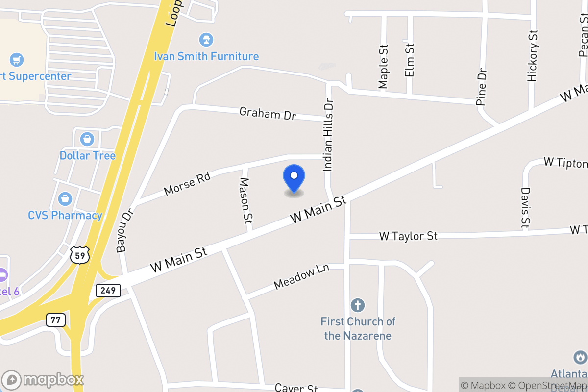 Map of 804 W Main St , Atlanta, Tx 75551, Atlanta