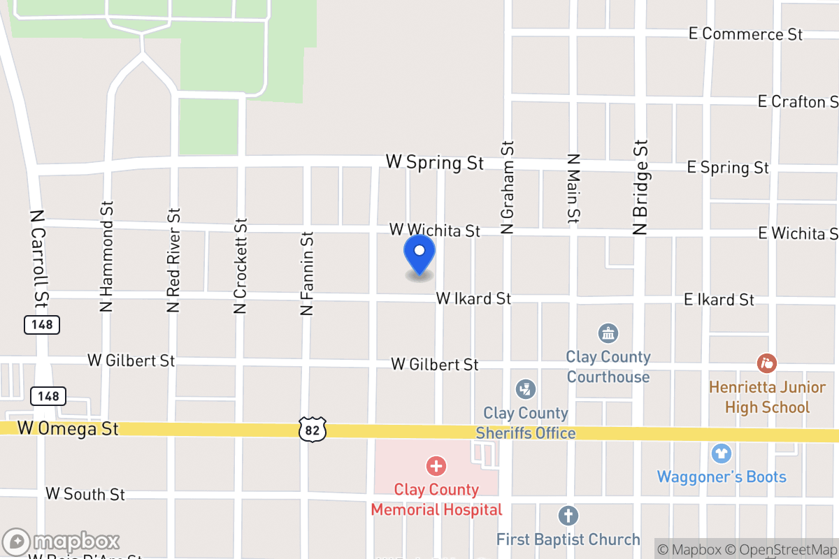 Map of 203 N Archer, Henrietta, Tx 76365, Henrietta