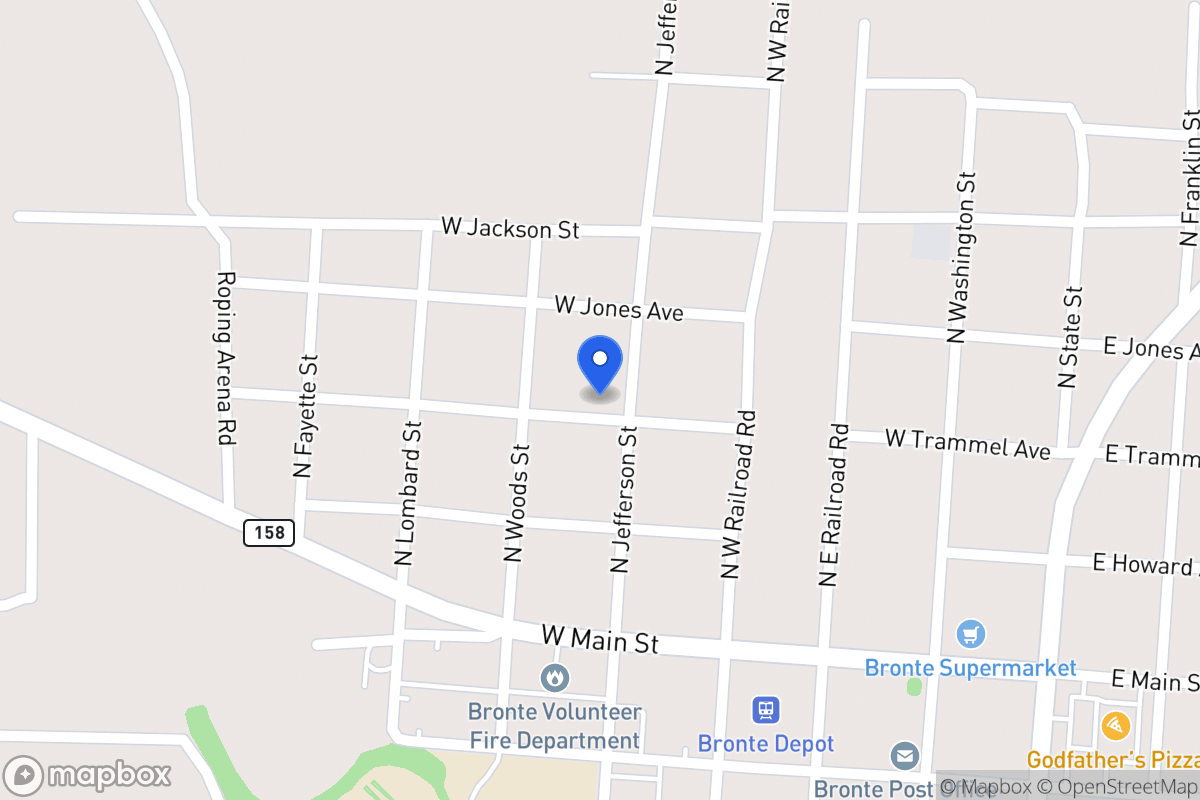 Map of 406  Trammel Ave , Bronte, Tx 76933, Bronte