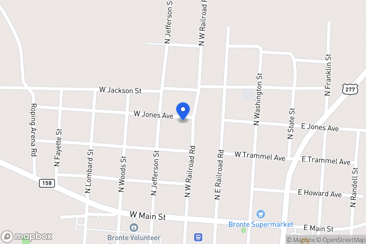 Map of 303  Jones , Bronte, Tx 76933, Bronte