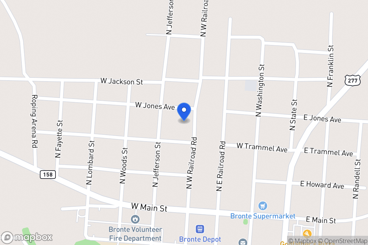 Map of 315  Railroad St , Bronte, Tx 76933, Bronte