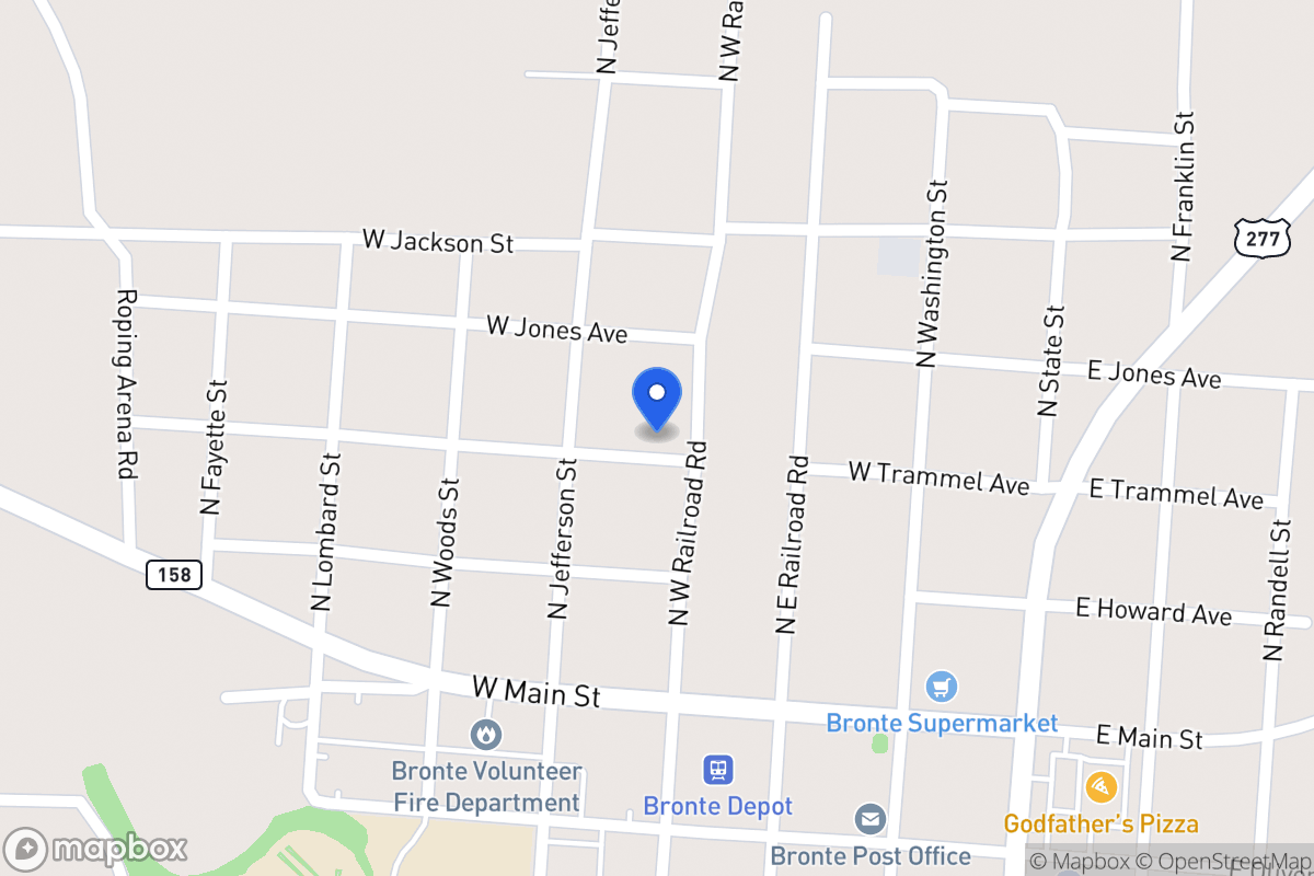 Map of 301  Railroad St , Bronte, Tx 76933, Bronte