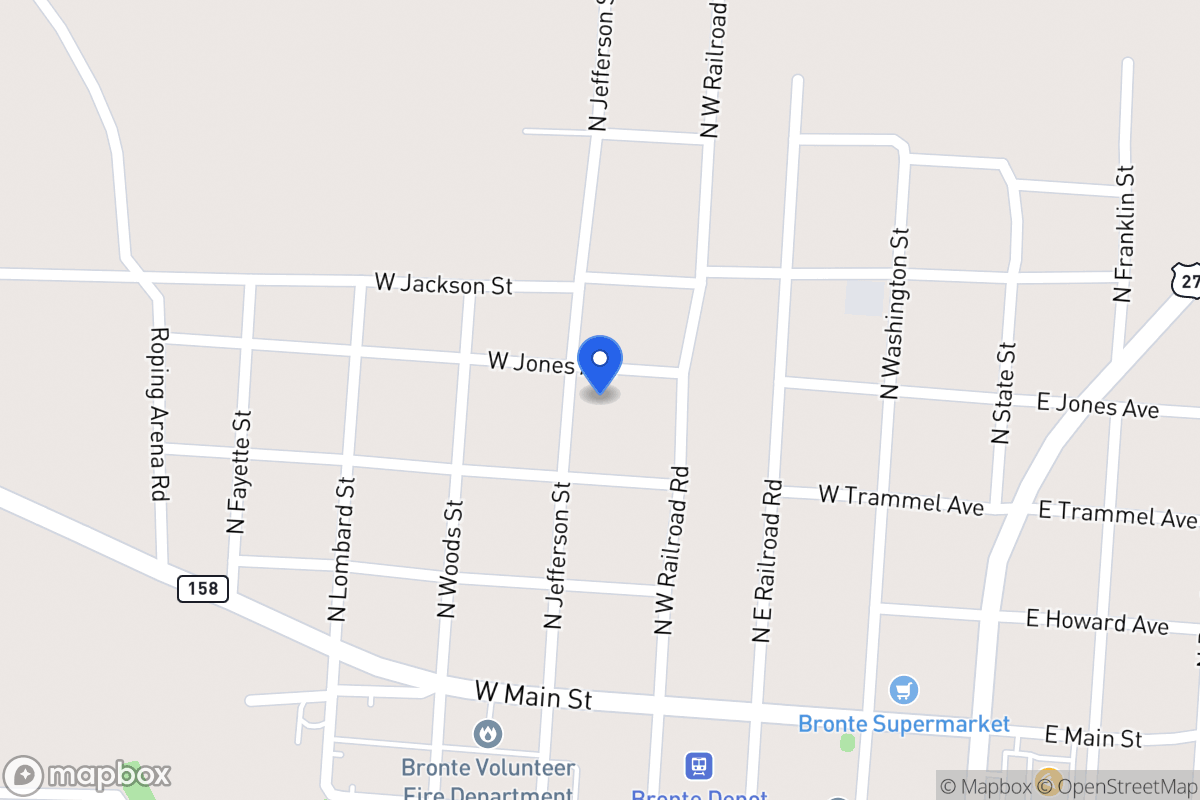 Map of 324  Jefferson St , Bronte, Tx 76933, Bronte