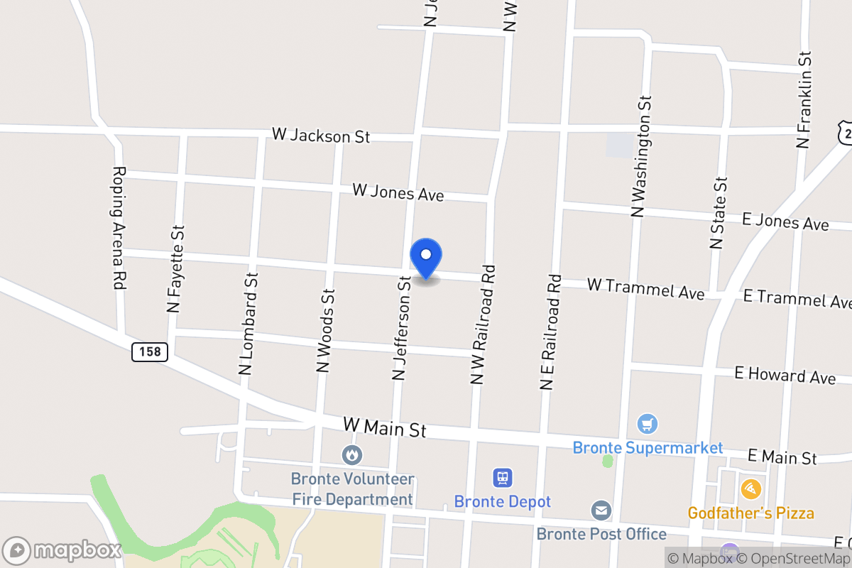 Map of 323  Trammel Ave , Bronte, Tx 76933, Bronte