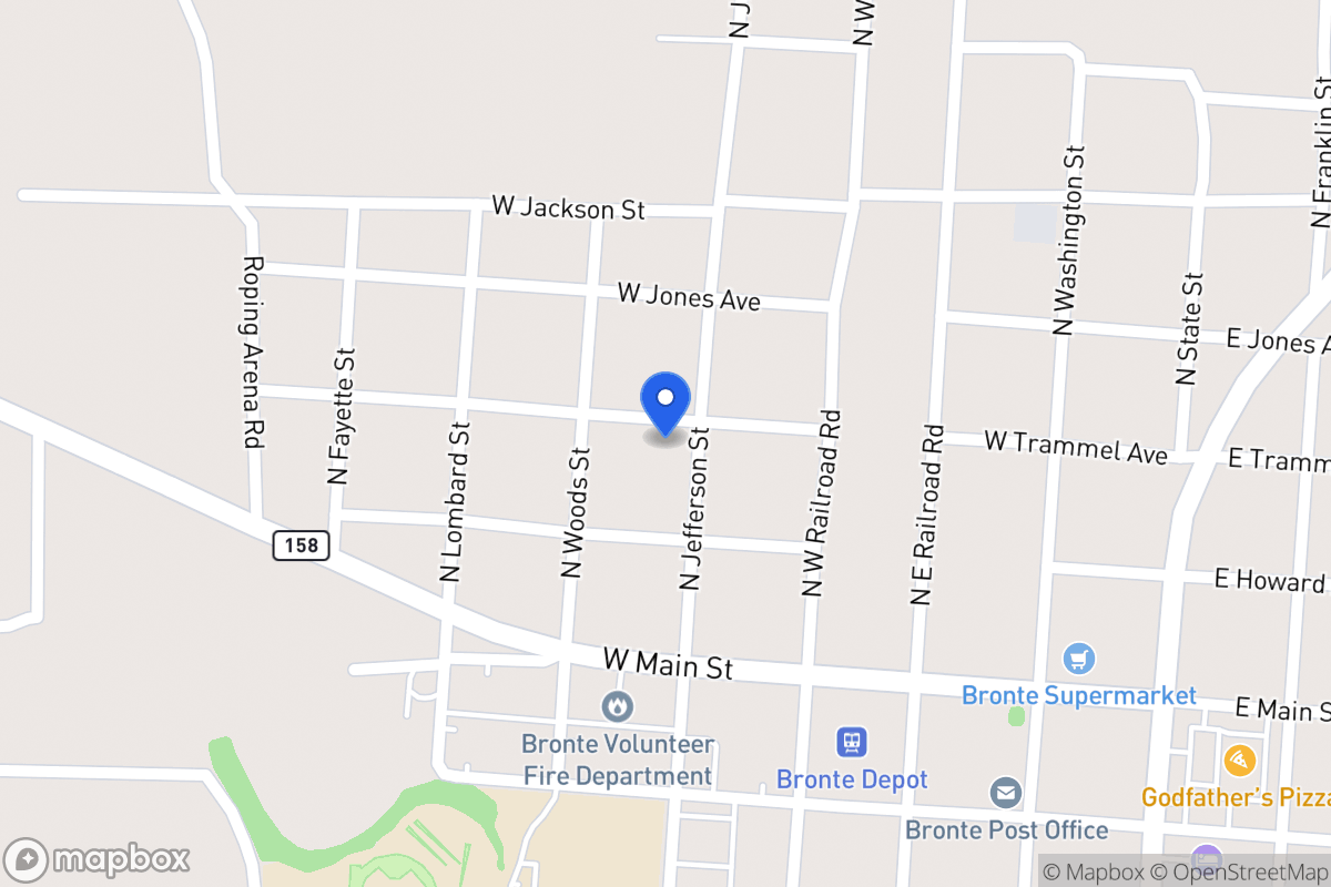 Map of 223  Jefferson St , Bronte, Tx 76933, Bronte