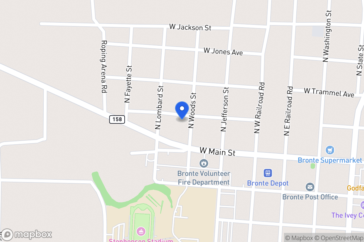 Map of 123  Woods St , Bronte, Tx 76933, Bronte