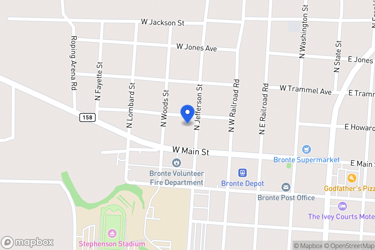 Map of 409  Howard Ave , Bronte, Tx 76933, Bronte