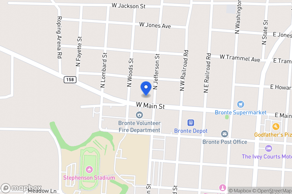 Map of 101  Jefferson St , Bronte, Tx 76933, Bronte