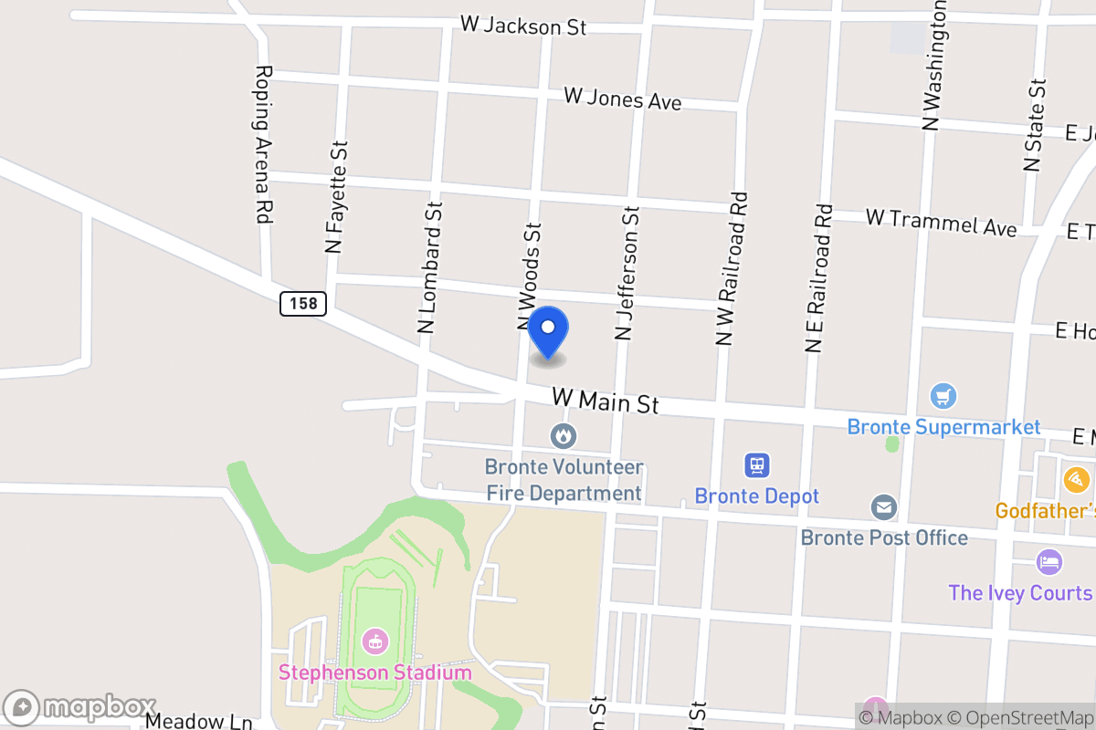 Map of 108  Woods , Bronte, Tx 76933, Bronte