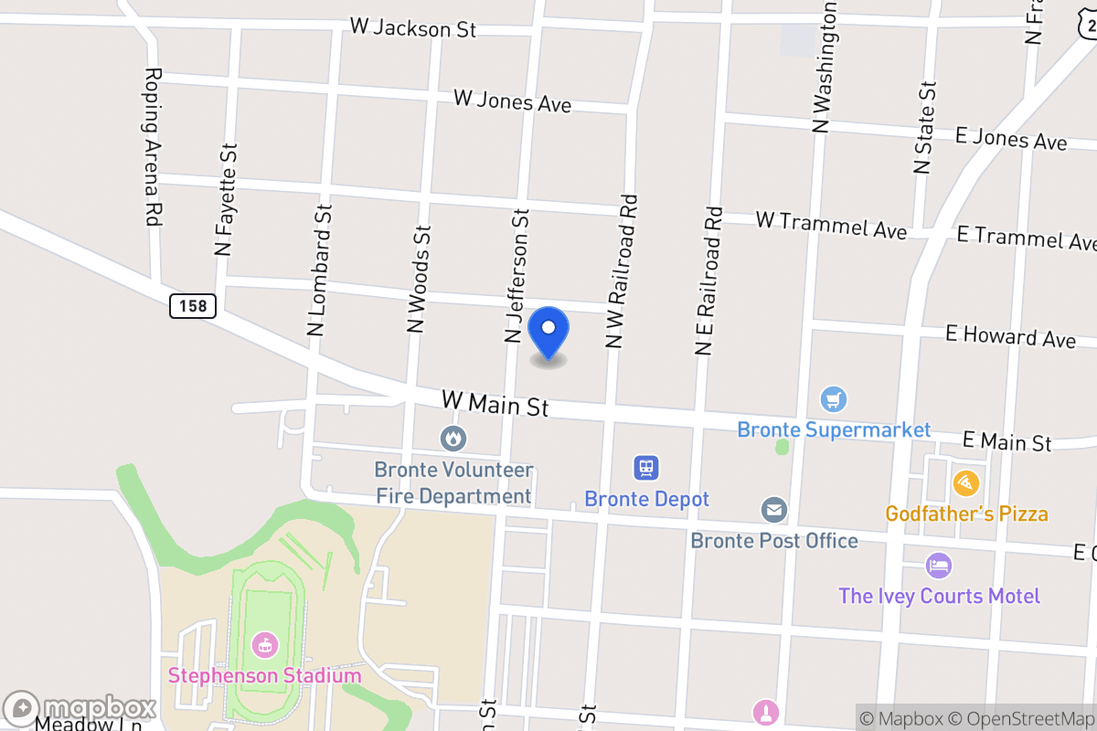 Map of 316  Main St , Bronte, Tx 76933, Bronte