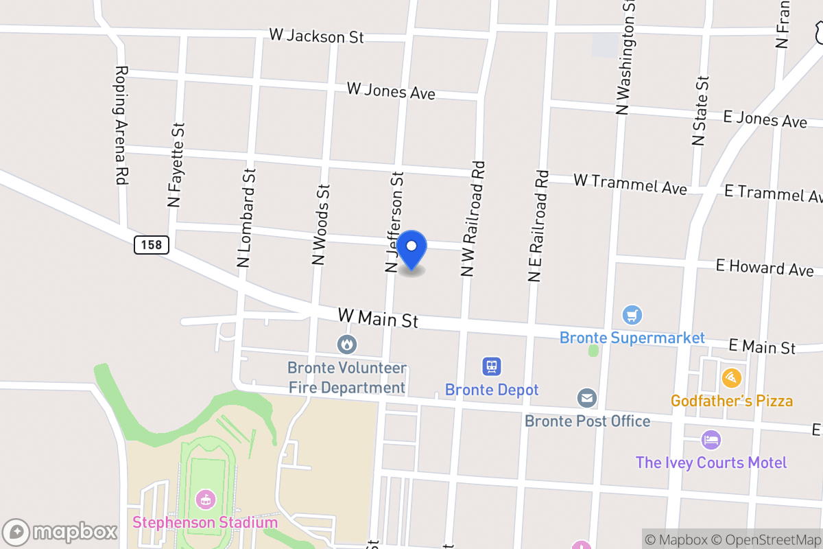 Map of 112  Jefferson St , Bronte, Tx 76933, Bronte