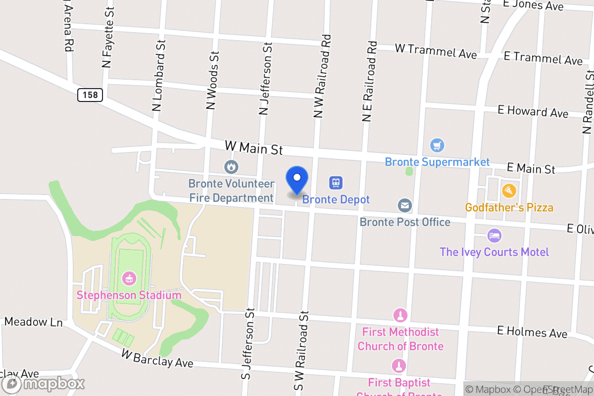 Map of 124  Railroad St , Bronte, Tx 76933, Bronte