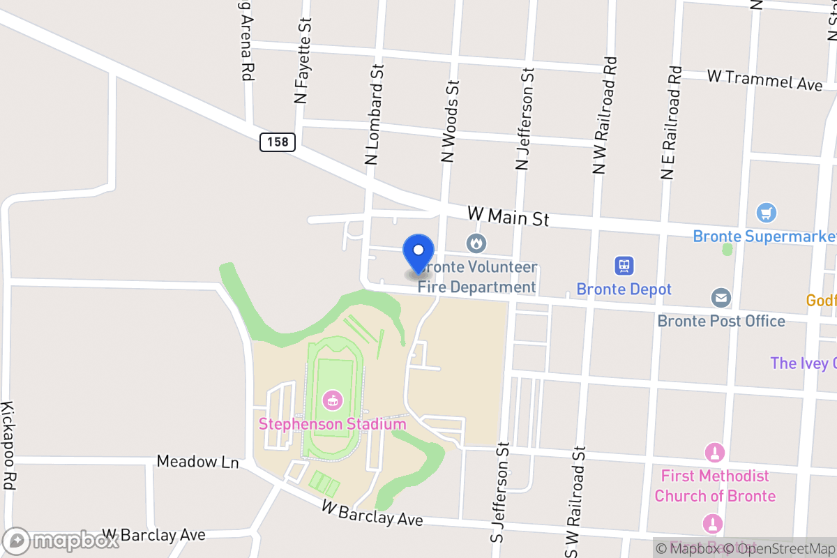Map of 124  Woods St , Bronte, Tx 76933, Bronte